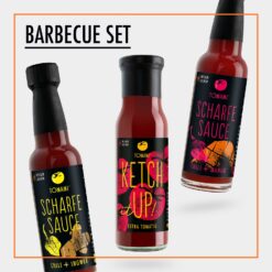 TOMAMI Barbecue Set contains TOMAMI CHILI+INGWER + CHILI+MANGO + Ketchup